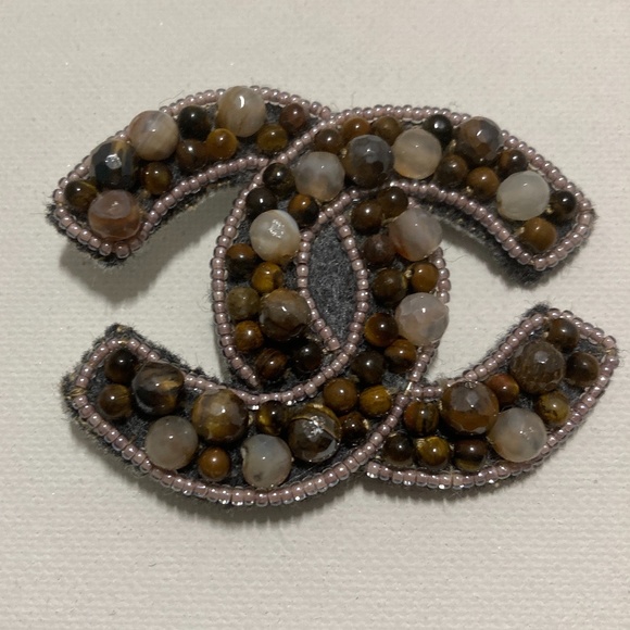 Agate and tiger eyes brooch - Picture 1 of 4
